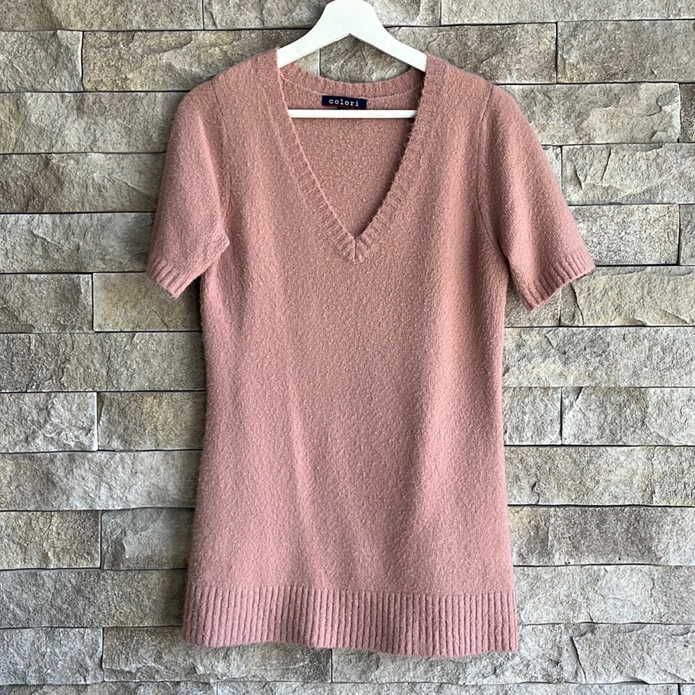 Colori pink short sleeve sweater